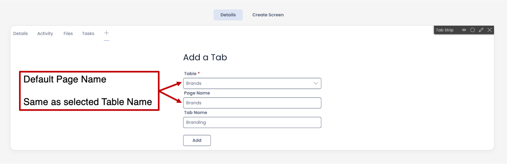 Adding a new tab to a tabstrip